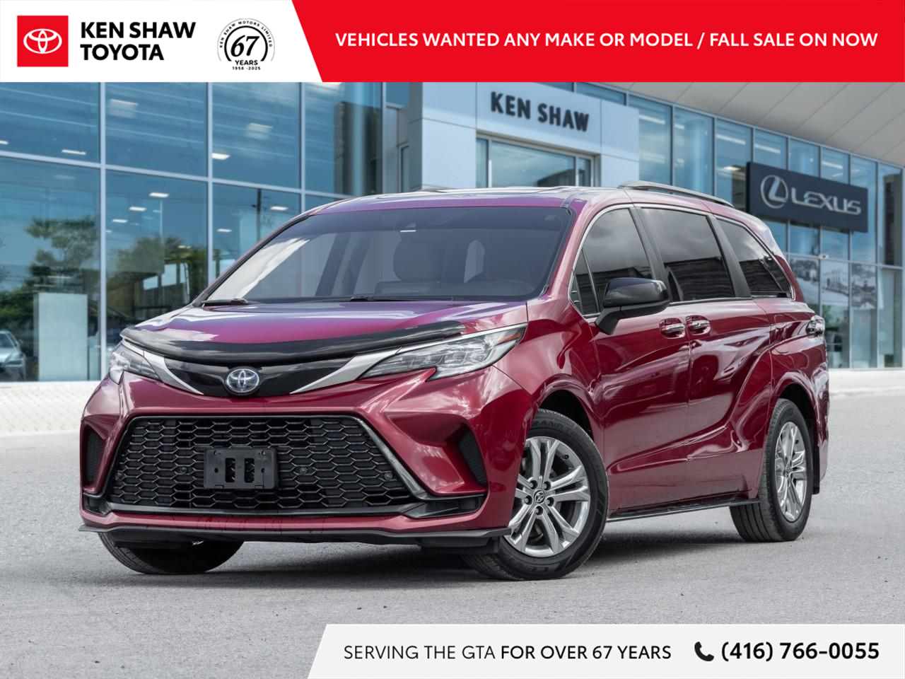 Red 2022 Toyota Sienna Minivan All-Wheel Drive Continuously Variable Transmission