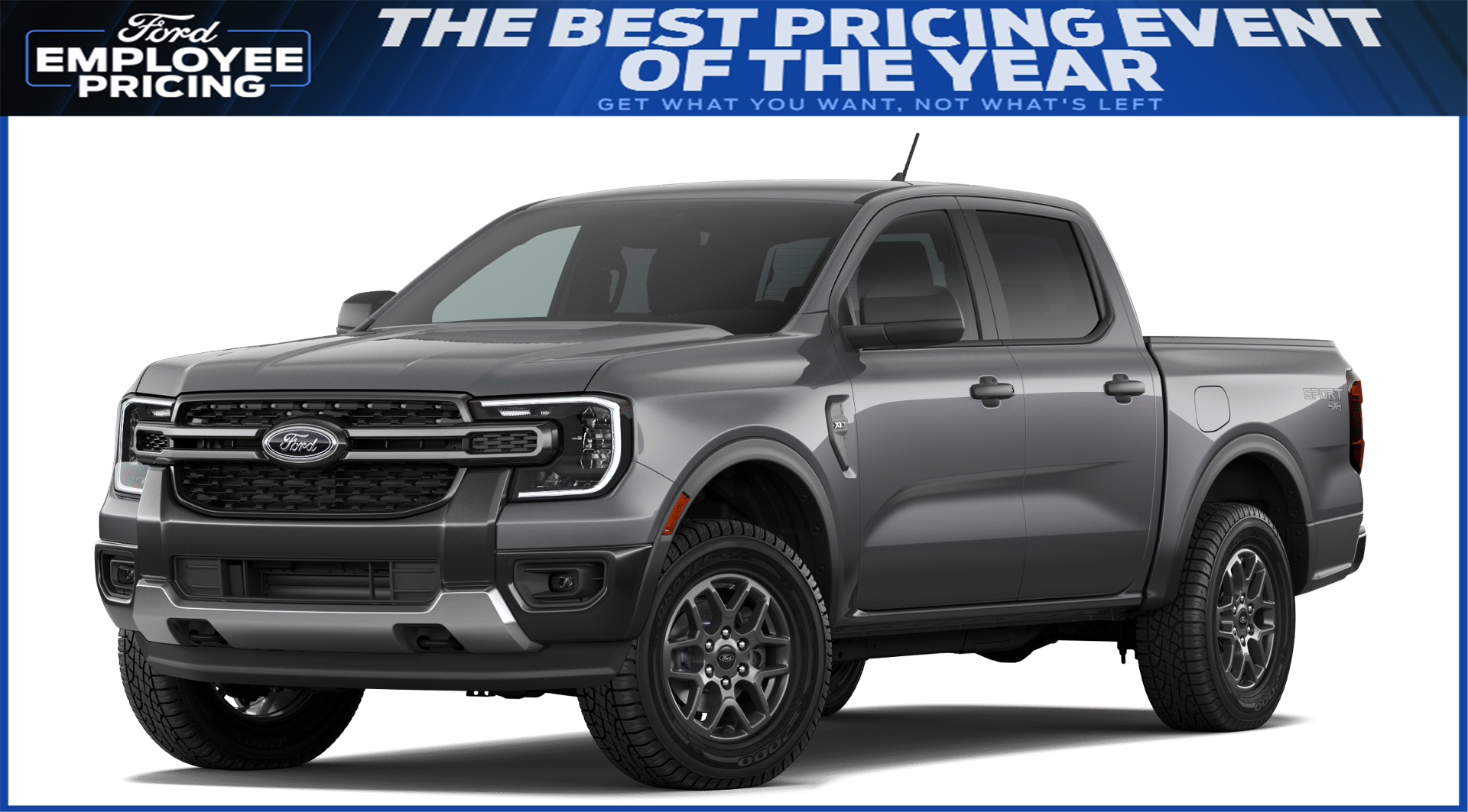 Gray 2026 Ford Ranger Pickup Truck Four-Wheel Drive Automatic
