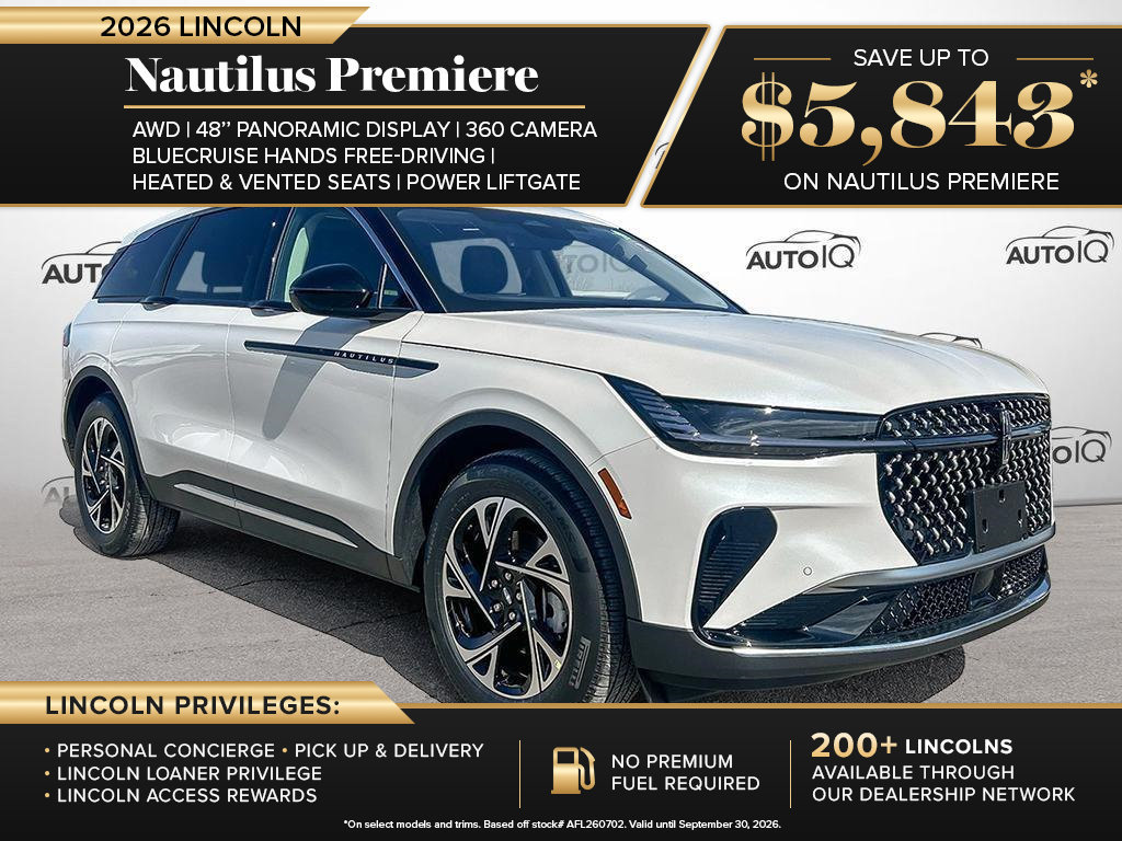 White 2026 Lincoln Nautilus SUV / Crossover All-Wheel Drive 8-Speed Automatic
