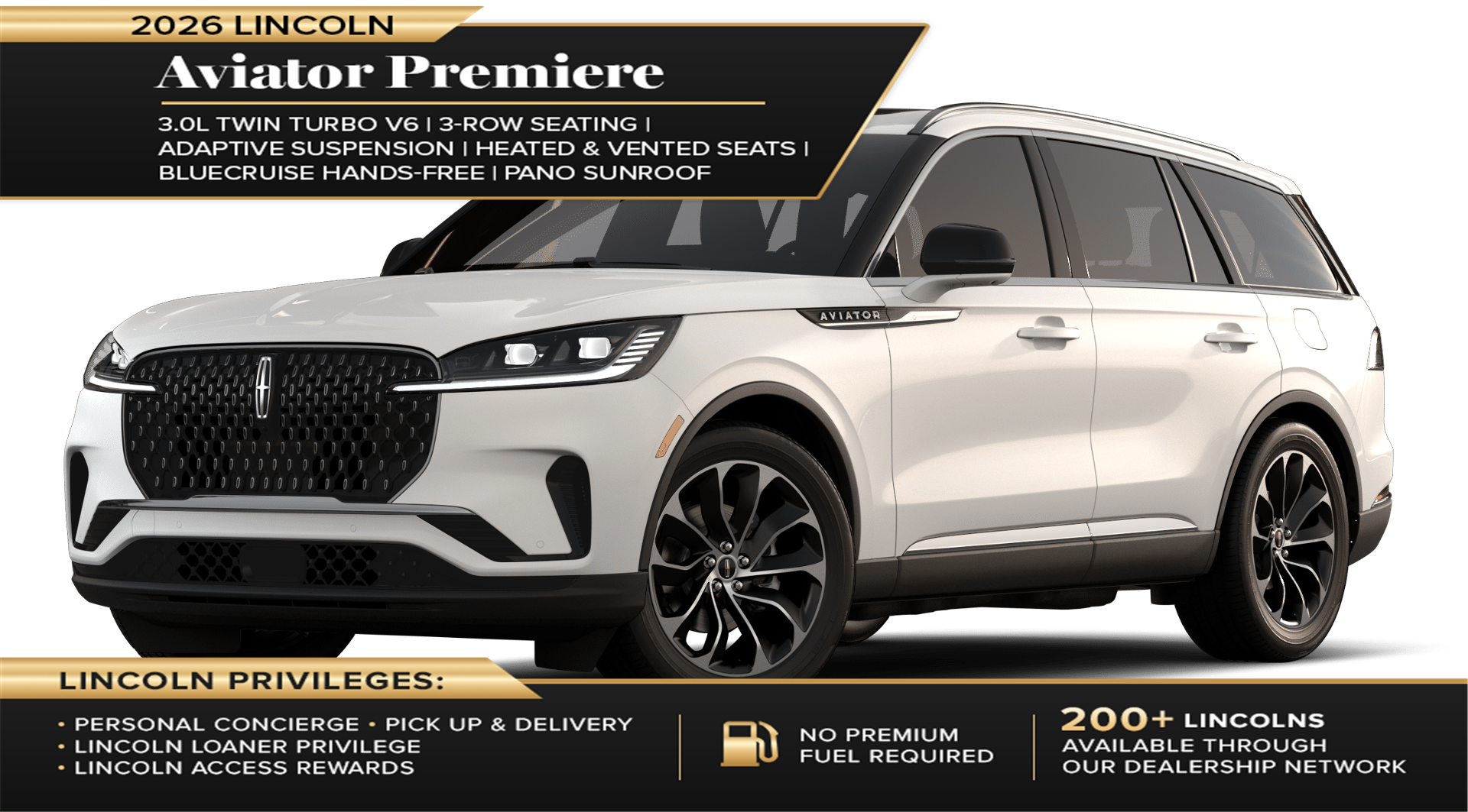 White 2026 Lincoln Aviator SUV / Crossover All-Wheel Drive Automatic