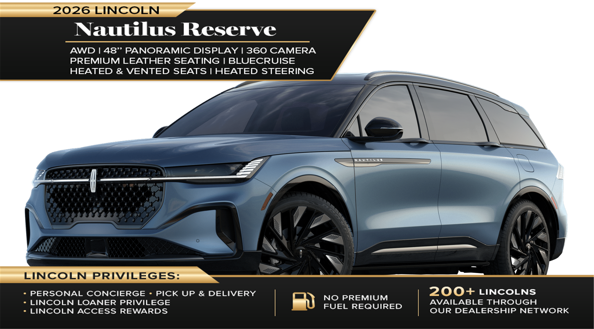 Blue 2026 Lincoln Nautilus SUV / Crossover All-Wheel Drive 8-Speed Automatic